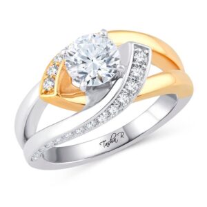 14k White and Yellow Gold .40ctw Diamond Engagement Ring