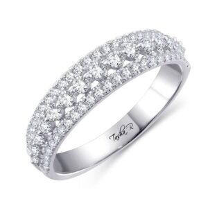14k White Gold .50ctw Diamond Mens Wedding Band
